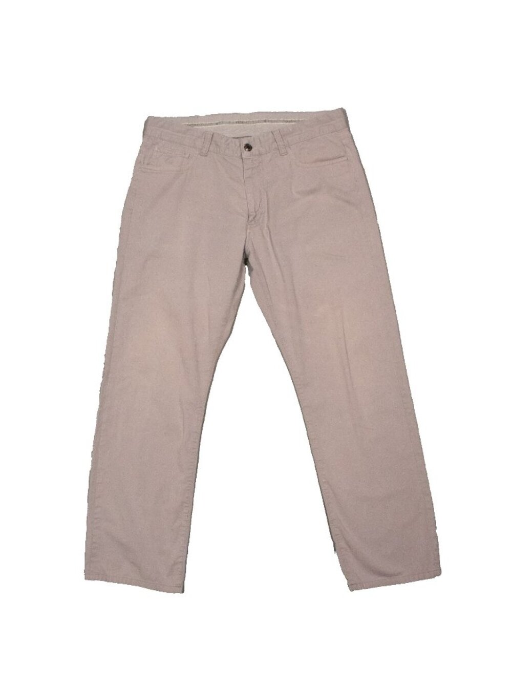 Canali Chino Pants Made in Italy Cotton Beige Mens Flat Front 34x28